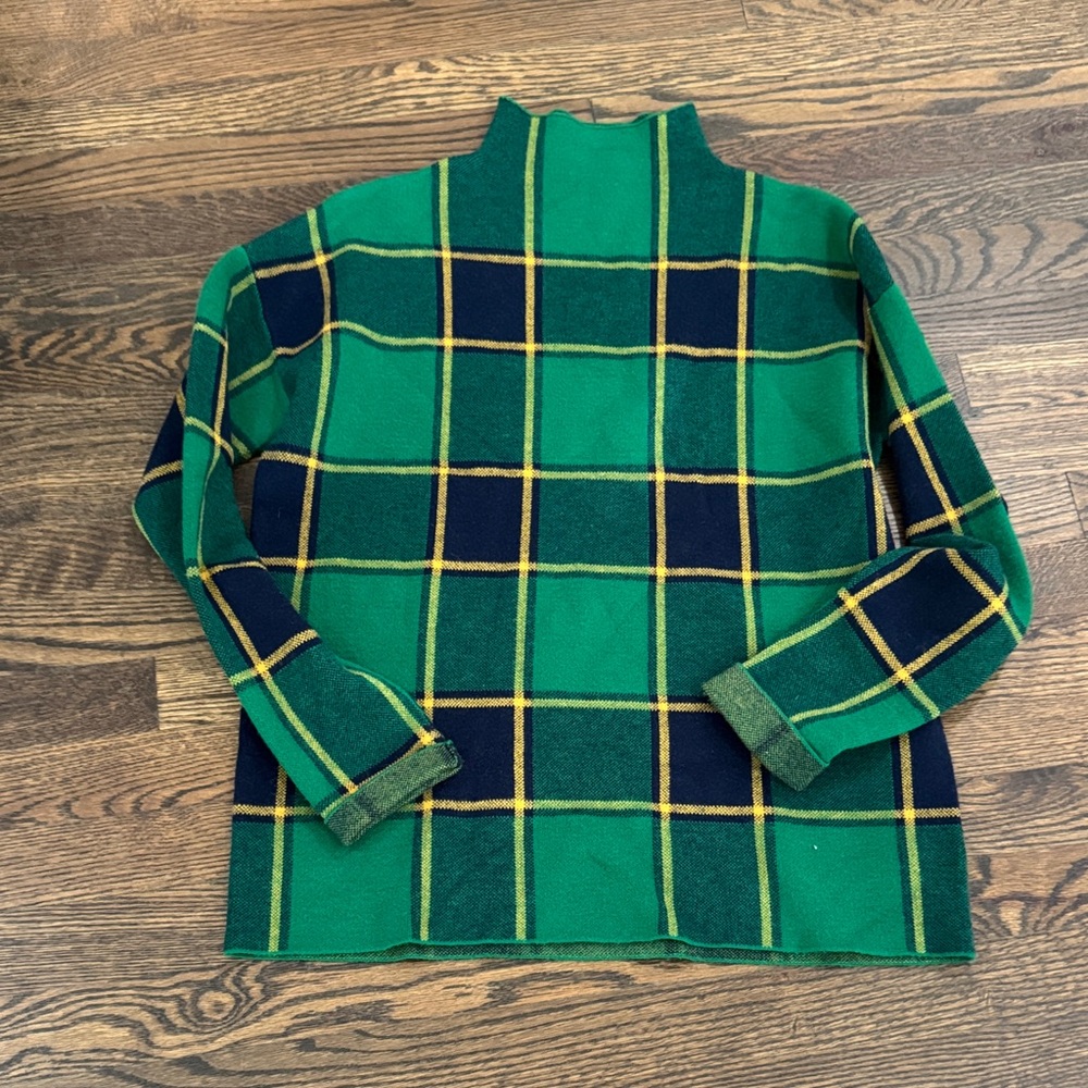Green and Black Plaid Sweater